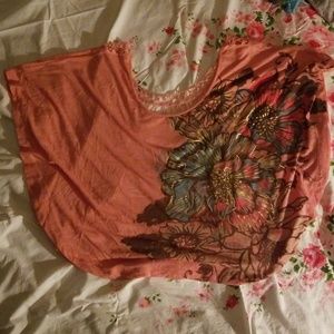 Pink floral tube top